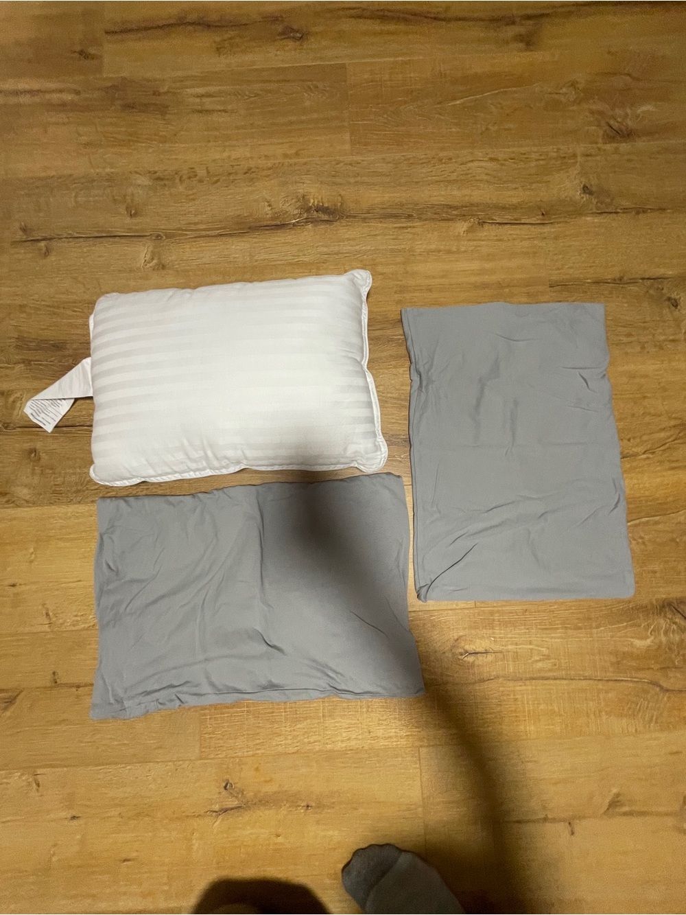 Premium Gray Pillowcase Set with White Pillow